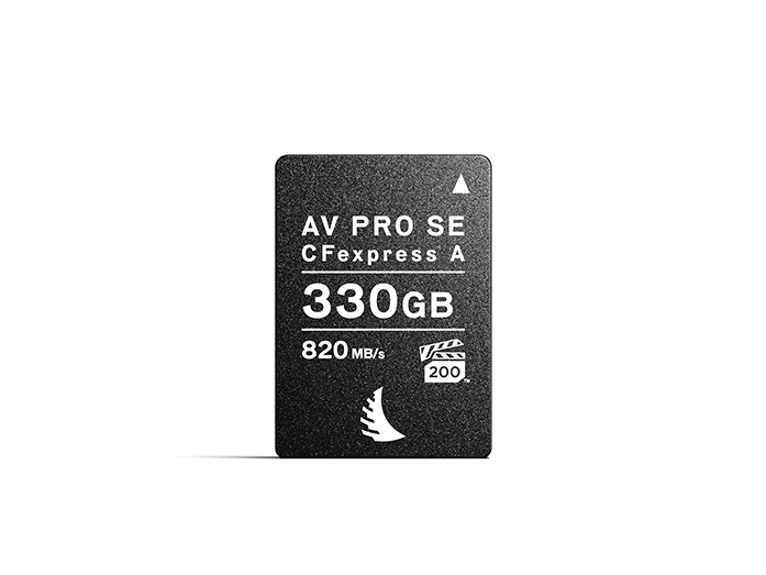 CFexpress Type A SE memory card with 330 GB capacity displayed on a neutral background.