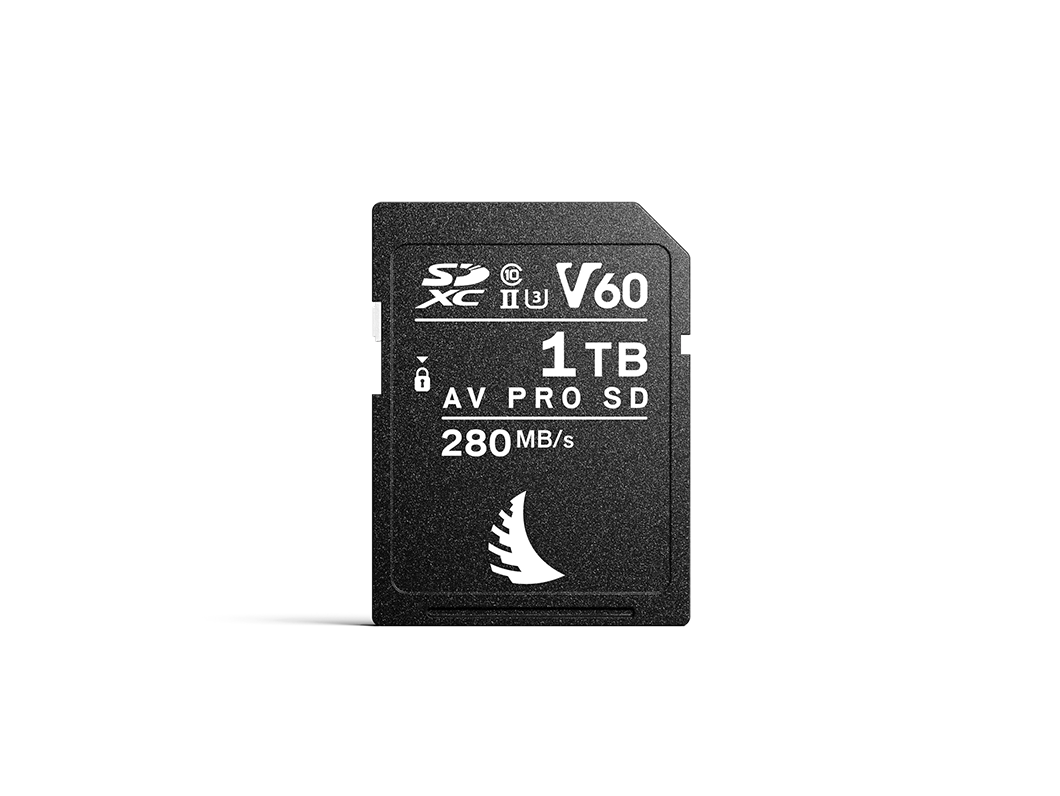 AV PRO SD V60 memory card with 1 TB capacity displayed on a neutral background.