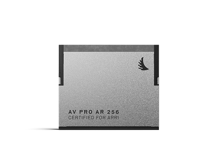 CFast 2.0 memory card Arri Branded  with 256 GB capacity displayed on a neutral background.